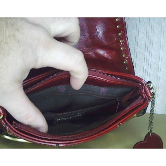 RINA RICH Y2K Leather Baguette Horsebit and Studs Chain Shoulder Bag 10x1.5x6 - Picture 3 of 3